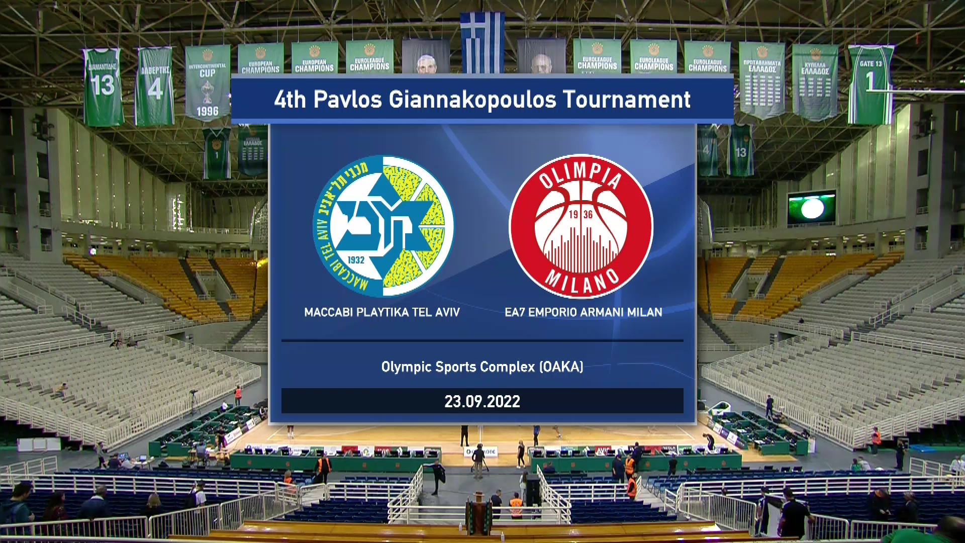Διεθνές Τουρνουά Μπάσκετ “Παύλος Γιαννακόπουλος” | Μακάμπι Τελ Αβίβ vs Αρμάνι Μιλάνο