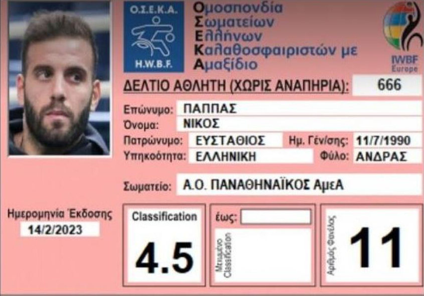 Στην “πράσινη” ομάδα μπάσκετ με αμαξίδιο ο Παππάς