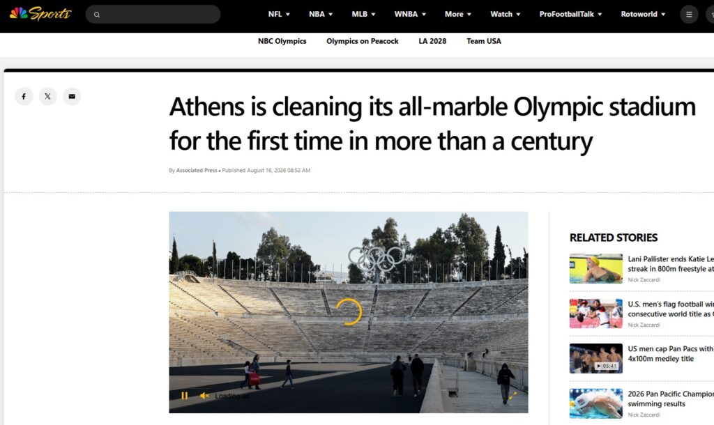 Ύμνοι από τα κορυφαία Διεθνή Μ.Μ.Ε. για τον καθαρισμό των μαρμάρων του Παναθηναϊκού Σταδίου