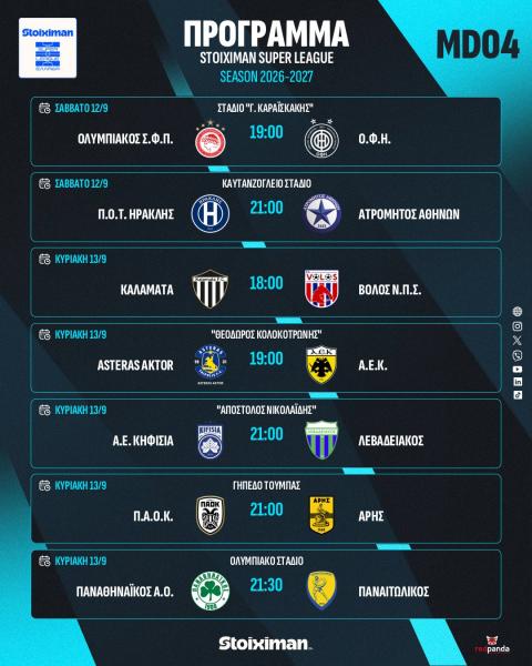 Το πρόγραμμα της 3ης και 4ης στροφής στη Super League